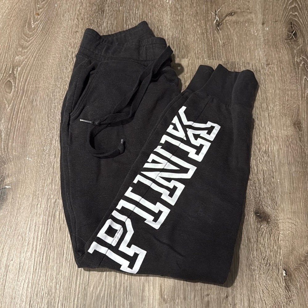 PINK, black joggers!